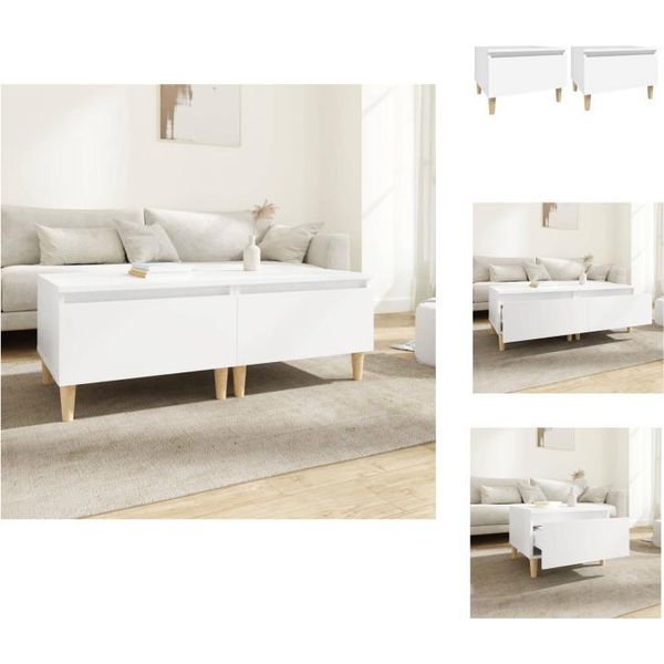 Vidaxl Tavolini 2 Pz. Bianco 50X46X35 Cm Materiale A Base Di Legno - Tavolini-image