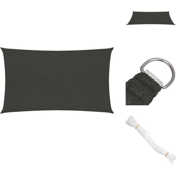 Vidaxl Tenda Da Sole 160 G/M² Antracite 2,5X5 M Hdpe - Ombrelloni E Tende Da Sole-image