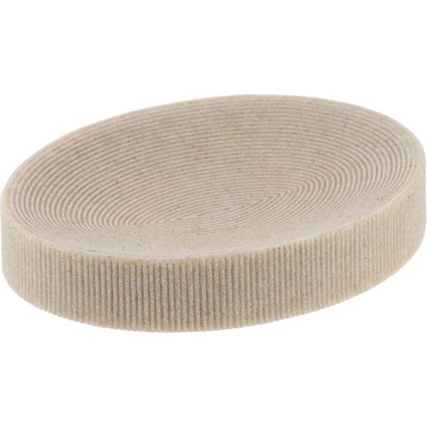 Portasapone Tendance In Poliresina Beige 12,5X9,5X2,3 Cm Decorazione Per Il Bagno-image