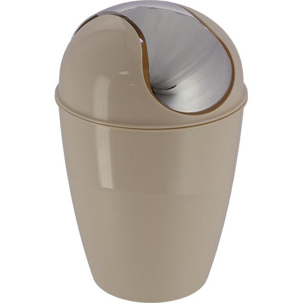 Cestino Tendance 5,6L Taupe Silver 21,5 Cm X 21,5 Cm X 33 Cm Plastica-image