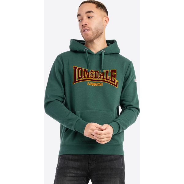Felpa Uomo Con Cappuccio Slim Fit Hooded Classic LL002 Bottle Green L Lonsdale-image