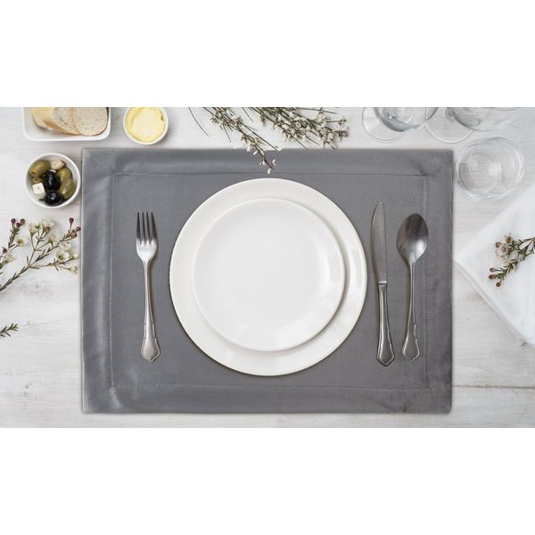 Tovaglia Festosa Decorazione Della Tavola Melinda Acciaio Grigio Chiaro Grigio 30X40 X4 Set Acciaio Grigio Chiaro Grigio-image