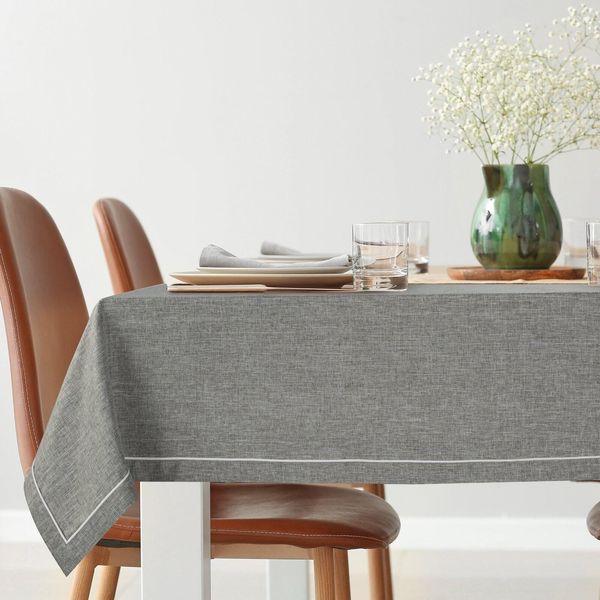 Tovaglia Festosa Decorazione Da Tavola Megi Grigio Bianco 140X180 Cm Grigio B-image