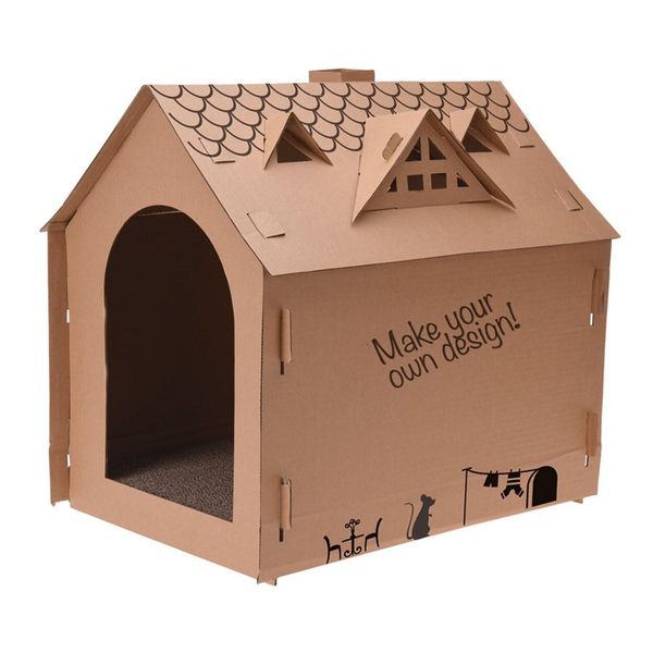 Casetta Per Gatti Pets Collection In Cartone Marrone 44X48X36 Cm-image