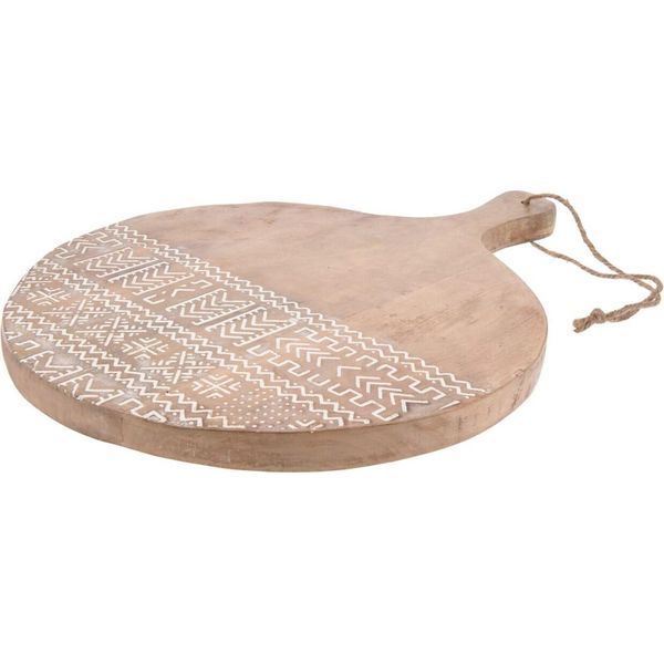 Eccellente Oggetti Per La Casa Tavola Da Portata Con Manico In Legno Bianco Marrone 30,0X40,0X2,0 Cm-image