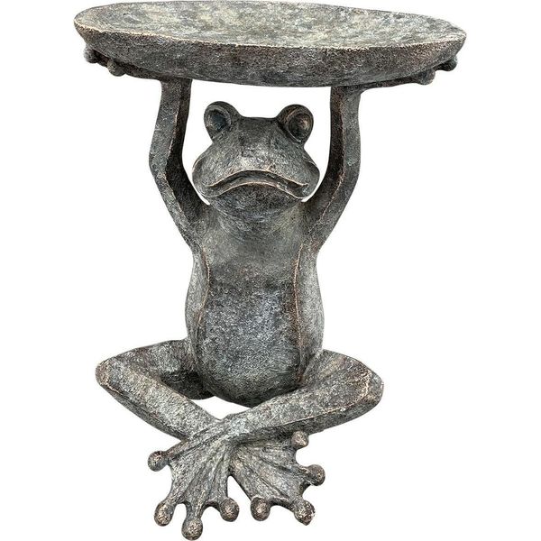 Exner Gmbh | Vaschetta Per Uccelli - 17 X 23 X 29 Cm - Abbeveratoio Da Giardino - Statuetta Di Rana-image