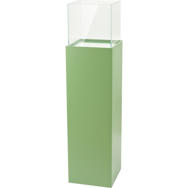 Lanterna A Pilastro Portacandele Lanterna Decorativa Pilastro Decorativo Per Soggiorno, Balcone, Terrazza Pilastro Per Candele Lanterna Da Terra In Mdf E Vetro Verde Alta 100 Cm-image