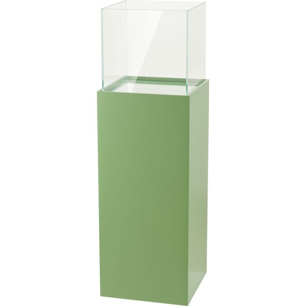 Lanterna A Pilastro Portacandele Lanterna Decorativa Pilastro Decorativo Per Soggiorno, Balcone, Terrazza Pilastro Per Candele Lanterna Da Terra In Mdf E Vetro Verde Alta 80 Cm-image