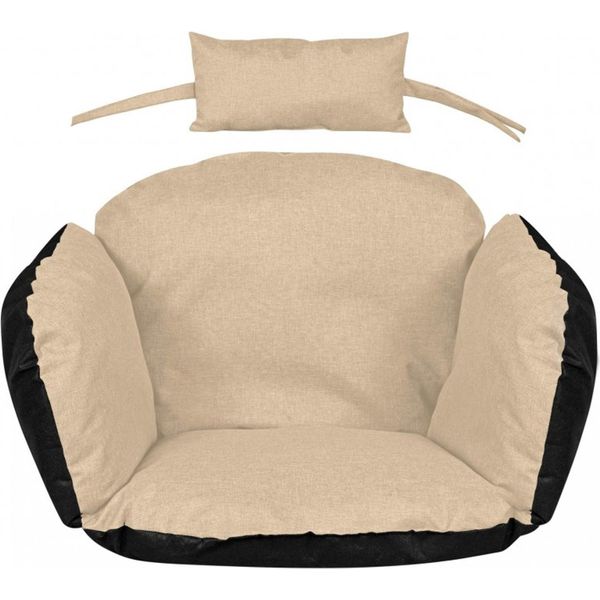 Cuscino Nido Di Cicogna Beige Cuscino Da Giardino 112X113 Cm Per Sedia Sospesa Impermeabile-image