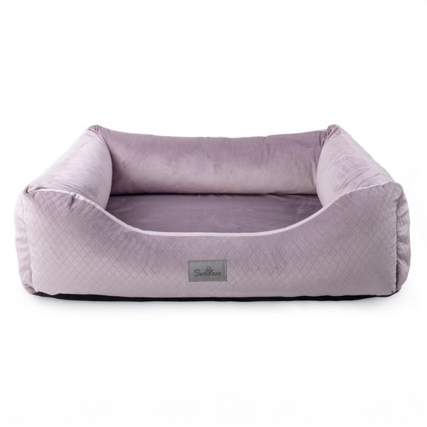 Letto Per Cani Premium Velvet Pink Xl - 103X80X24 Cm | Divano Morbido Per Cani E Gatti-image