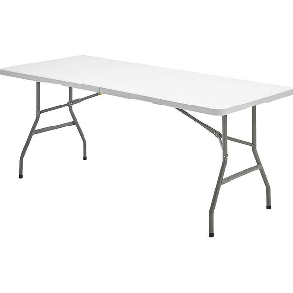 Tavolo Rettangolare Pieghevole In Hdpe 180X74X74 Cm. Colore Bianco-image
