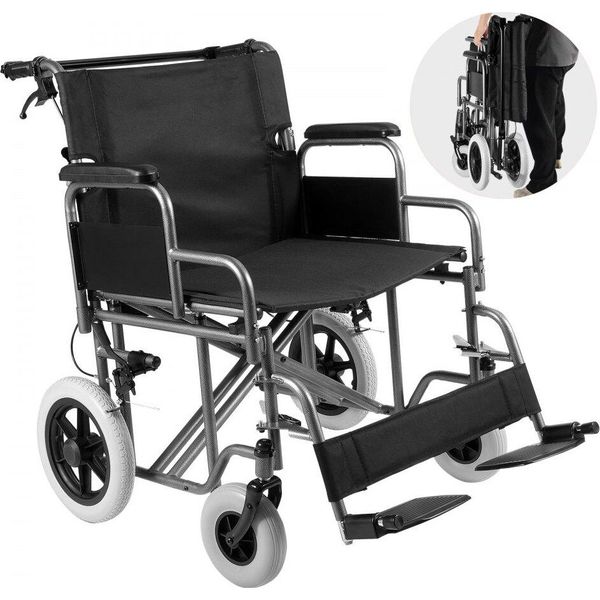 Sedia A Rotelle Da Trasporto Pieghevole - Sedia A Rotelle Da Viaggio 1045X770X918Mm - Capacità Di Carico Fino A 136Kg - Ausilio Alla Mobilità Leggero Per I Viaggi - Pieghevole E Pratico-image