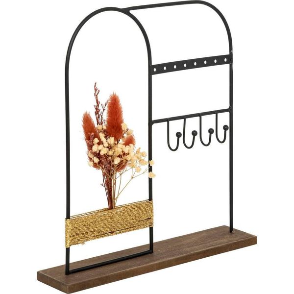 Atmosphera Createur D'interieur - Portagioie Autunno In Metallo Nero H26Cm-image