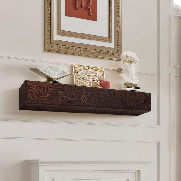 Mensola Per Caminetto Consolle Per Caminetto Cornice Per Caminetto Mensola A Muro 183 Cm - Mensola Galleggiante In Marrone - Soluzioni Eleganti Per Il Caminetto Della Vostra Casa-image