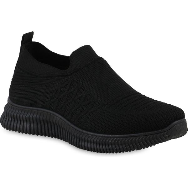 Van Hill Scarpe Sportive Da Donna Con Suola Profilata In Maglia 841676, Colore: Nero, Taglia: 38-image