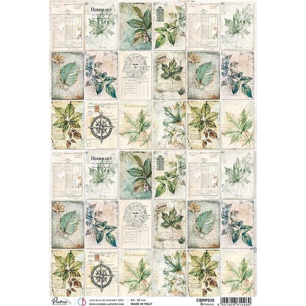 Carta Di Riso Per Decoupage Ciao Bella Per Decoupage A4 - Gabinetto Di Foglie Botaniche-image