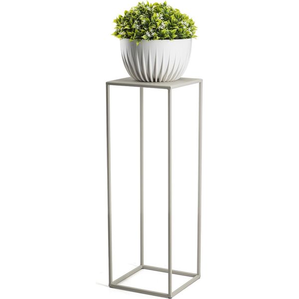 Howhomely Portafiori Beige Portafiori 24X24X70 Cm Porta Piante In Metallo-image