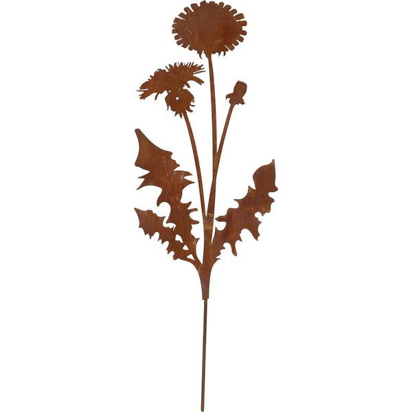 Esschert Design | Spina Di Dente Di Leone Da Giardino - 37 Cm - Aspetto Ruggine - Decorazione Rustica Da Giardino - Accenti Ispirati Alla Natura-image