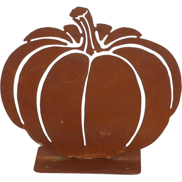Esschert Design | Decorazione Da Giardino Zucca - 17,2 Cm - Color Ruggine - Decorazione Rustica Da Giardino - Decorazione Autunnale-image