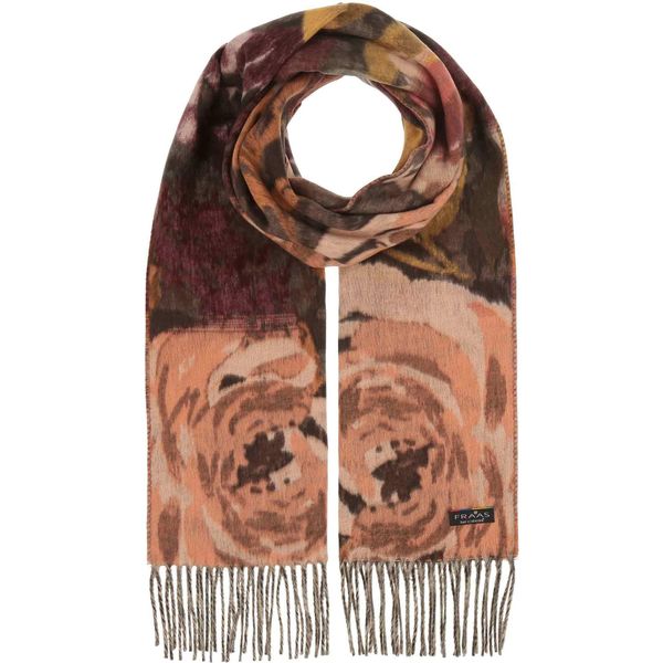 Fraas Sciarpa Cashmink Scarf With Romantic Floral Design Pale Peach Multicolore-image