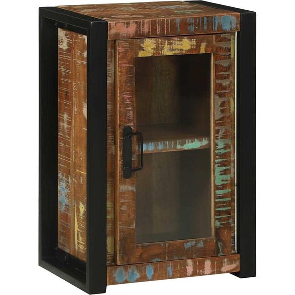Syfax™ Mobile Da Bagno Con Porta Marrone Legno Recuperato Massello-image