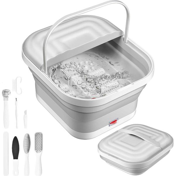 Pediluvio, Controllo Intelligente Della Temperatura, Design Pieghevole, Bianco, 220 V, Spina Ue-image