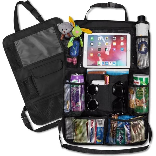 Edibazzar | Organizzatore Impermeabile Per Lo Schienale Del Sedile Dell'auto Con Tasche Per Tablet E Piccoli Oggetti, 2 Pezzi-image