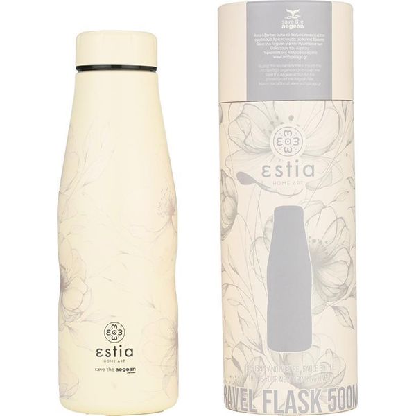 Estia | Bottiglia Thermos - 500 Ml - Beige Bottiglia Con Tappo A Vite - A Prova Di Perdite-image