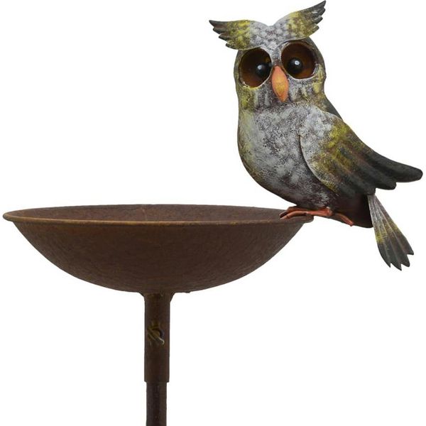 Exner | Vasca Per Uccelli Con Figura Di Gufo - Altezza 124,5 Cm - Resistente Alle Intemperie - Decorativa E Pratica - Decorazione Da Giardino-image