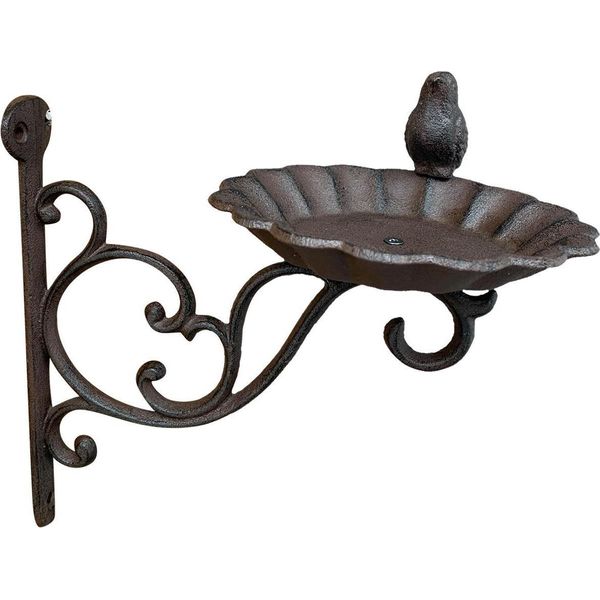 Exner | Vaschetta Per Uccelli Da Parete In Ghisa - 22 Cm - Decorativa Con Figura Di Uccello - Vaschetta Per Uccelli - Decorazione Da Giardino-image