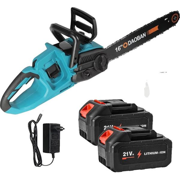 Motosega Elettrica, Funzionamento A Batteria, Motore Brushless, 2 Batterie-image