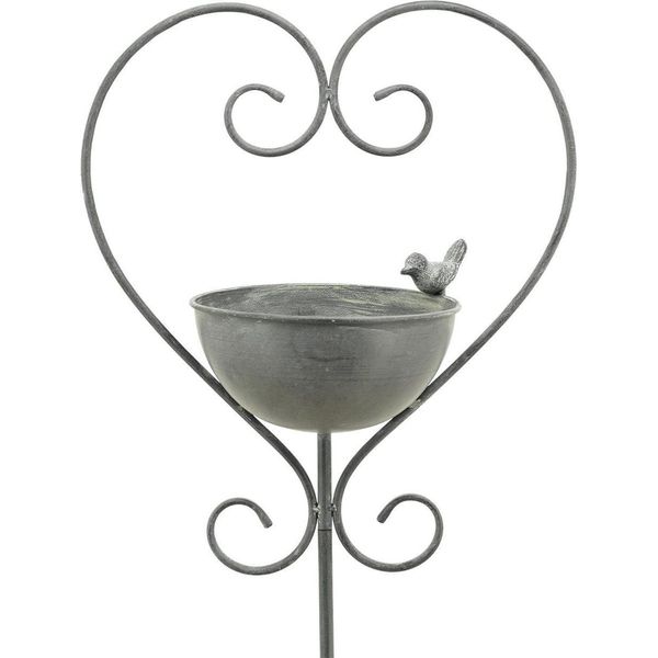 Exner | Vasca Per Uccelli A Forma Di Cuore - 138,4 Cm - Metallo - Design Elegante - Decorazione Da Giardino-image
