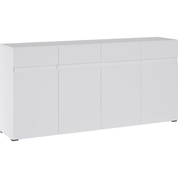 Credenza Rimini Cassettiera 180X40X86Cm Bianco Senza Maniglie A 4 Ante (18797)-image