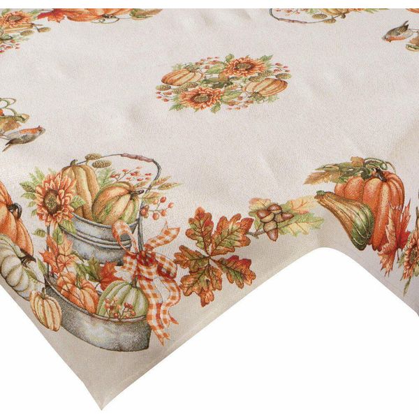 Eurofirany | Tovaglia Di Arazzo - 100X100 Cm - Motivo Autunnale - Zucca, Girasoli, Rustico, Decorativa-image