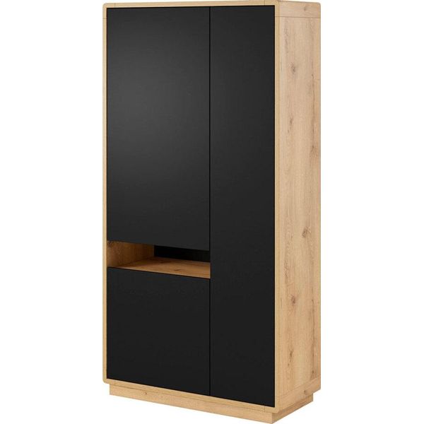 Armadio Aston Multiuso 92X40X181Cm Rovere Taurus Nero (18736)-image