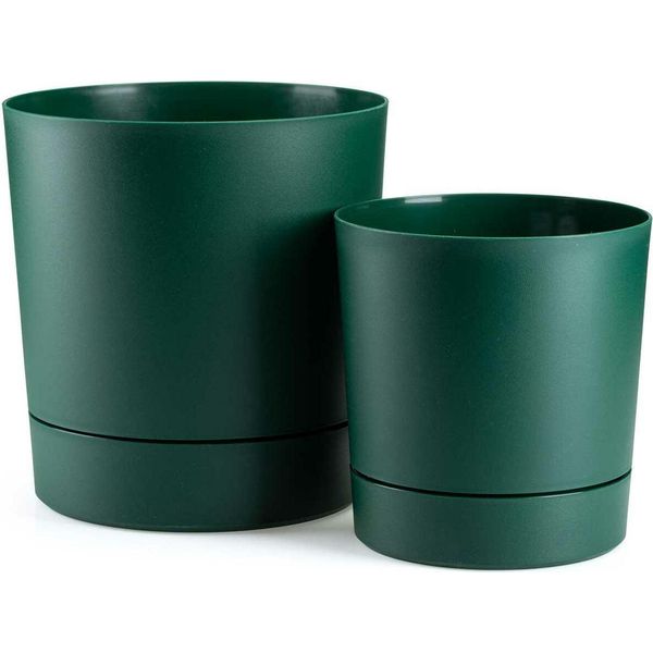 Howhomely | Fioriera - Azalea - 17,5X18,4 Cm E 22,5X23,6 Cm - Verde Intenso - Resistente Alle Intemperie E Robusta - Vasi Da Fiori-image