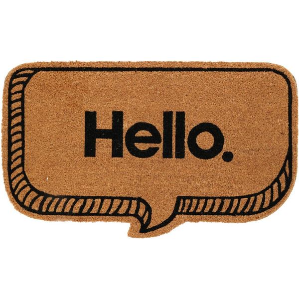 H&S Decoration | Zerbino - Hello - 75X45 Cm - Fibra Di Cocco - Antiscivolo - Elegante E Pratico-image