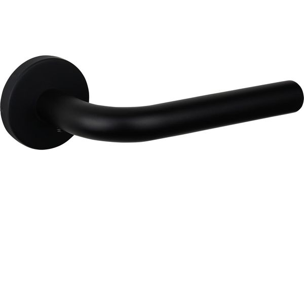 Maniglie Per Porte Lavuzo Oristano Nero Su Rosone Rotondo - Per Set-image