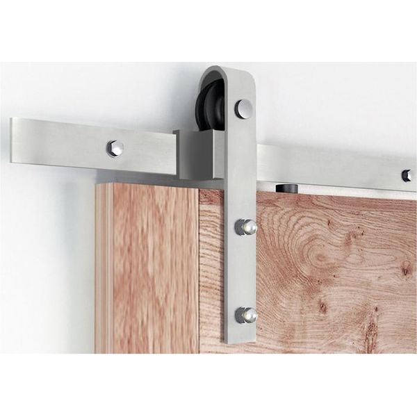 Ferramenta Per Porte Scorrevoli In Acciaio Inox - Modello Diritto Completo 200 Cm - Per Set-image
