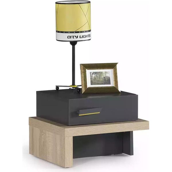 Comodino Tavolo Telefono Camera Dei Bambini Comodino Legno Grigio Mobile-image