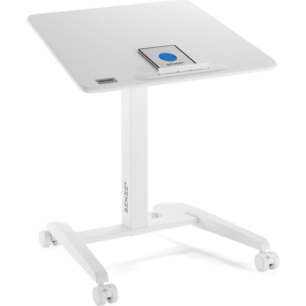 SENSE7 Scrivania Su Rotelle Scrivania Mobile Piano Inclinabile Altezza Regolabile Ampio Piano Di Lavoro Moderno E Minimalista 70 X 52 Cm Bianco-image
