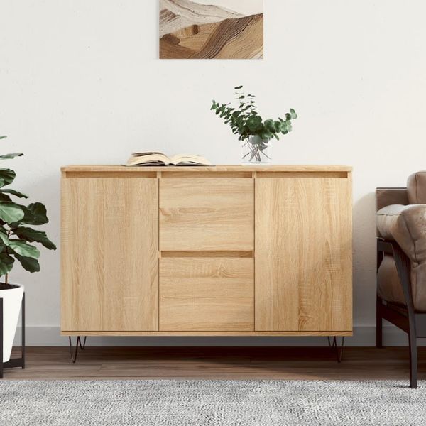 The Living Store Credenza Rovere Sonoma 104X35X70 Cm Materiale A Base Di Legno-image