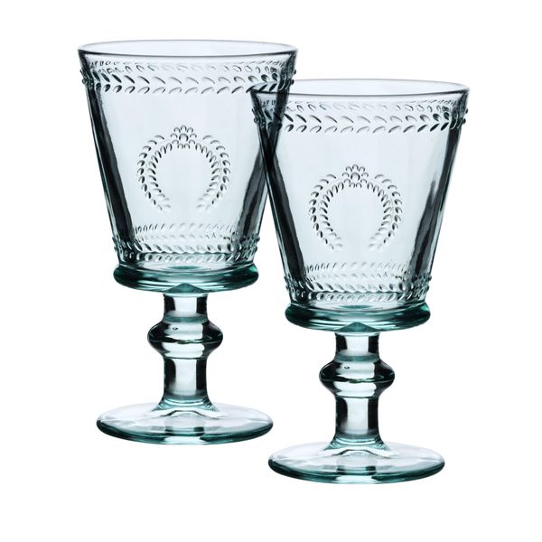 Mondex | Set Di Bicchieri Da Vino - 280 Ml - Turchese - Stile Vintage - Vetro Di Alta Qualità-image