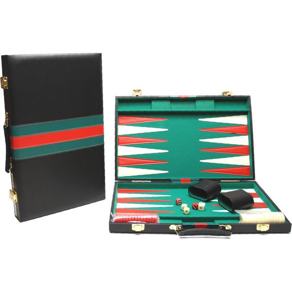 Hot Games Valigetta Backgammon 38 Cm. Nero Verde Rosso-image