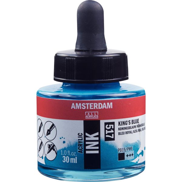 Amsterdam Bottiglia Di Inchiostro Acrilico 30 Ml Blu Reale 517-image