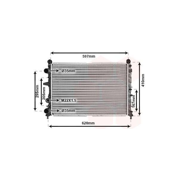 Van Wezel 17002095 Radiatore Acqua Radiatore Motore Per Fiat Tipo (160) Tempra (159) Tempra S.W. (159) Per Lancia Delta Ii (836)-image