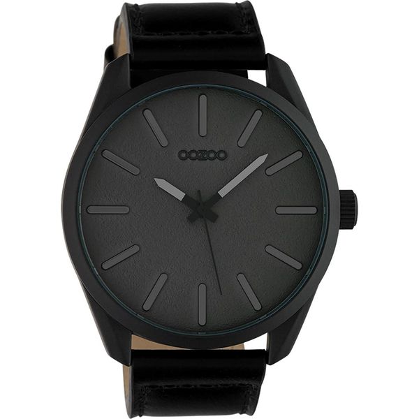 Oozoo Orologio Da Polso In Pelle Nera Orologi Da Donna-Uomo Analogici Al Quarzo UOC10324-image
