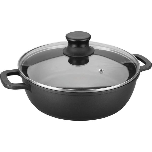 Lacor 25824 Padella Con Coperchio In Vetro 24 Cm, Alluminio Fuso-image