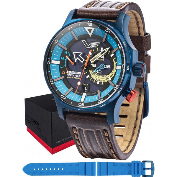 Vostok Europe VS57-595D736 Orologio Da Polso Da Uomo Solar Polar Ice Light Blue-image