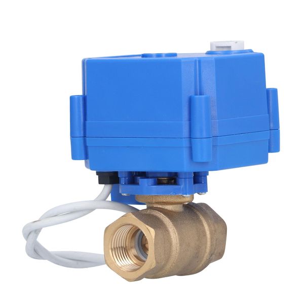 Valvola A Sfera Elettrica Bsp In Ottone Motorizzata Mini DN15 1/2In DC12V A 3 Fili Accessori Di Configurazione-image